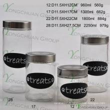 4 PCS Set Bouteilles en verre Black Board Decal Bonne bouteille Sugar Coffee Cookies Pasta